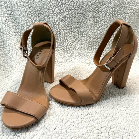 Torrid Nude Two Strap Tapered Heel Sandal (WW) - Picture 1 of 7